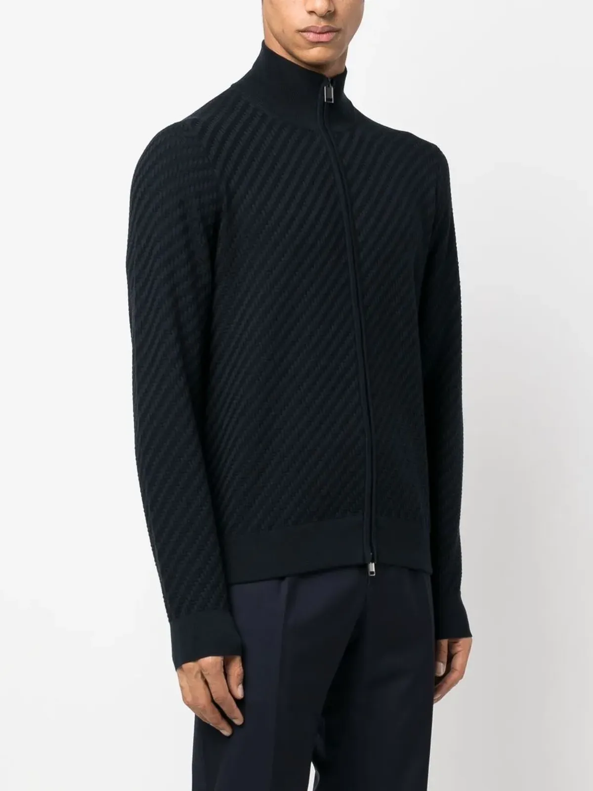 Brioni エンボス加工ジップアップジャンパー - 画像3