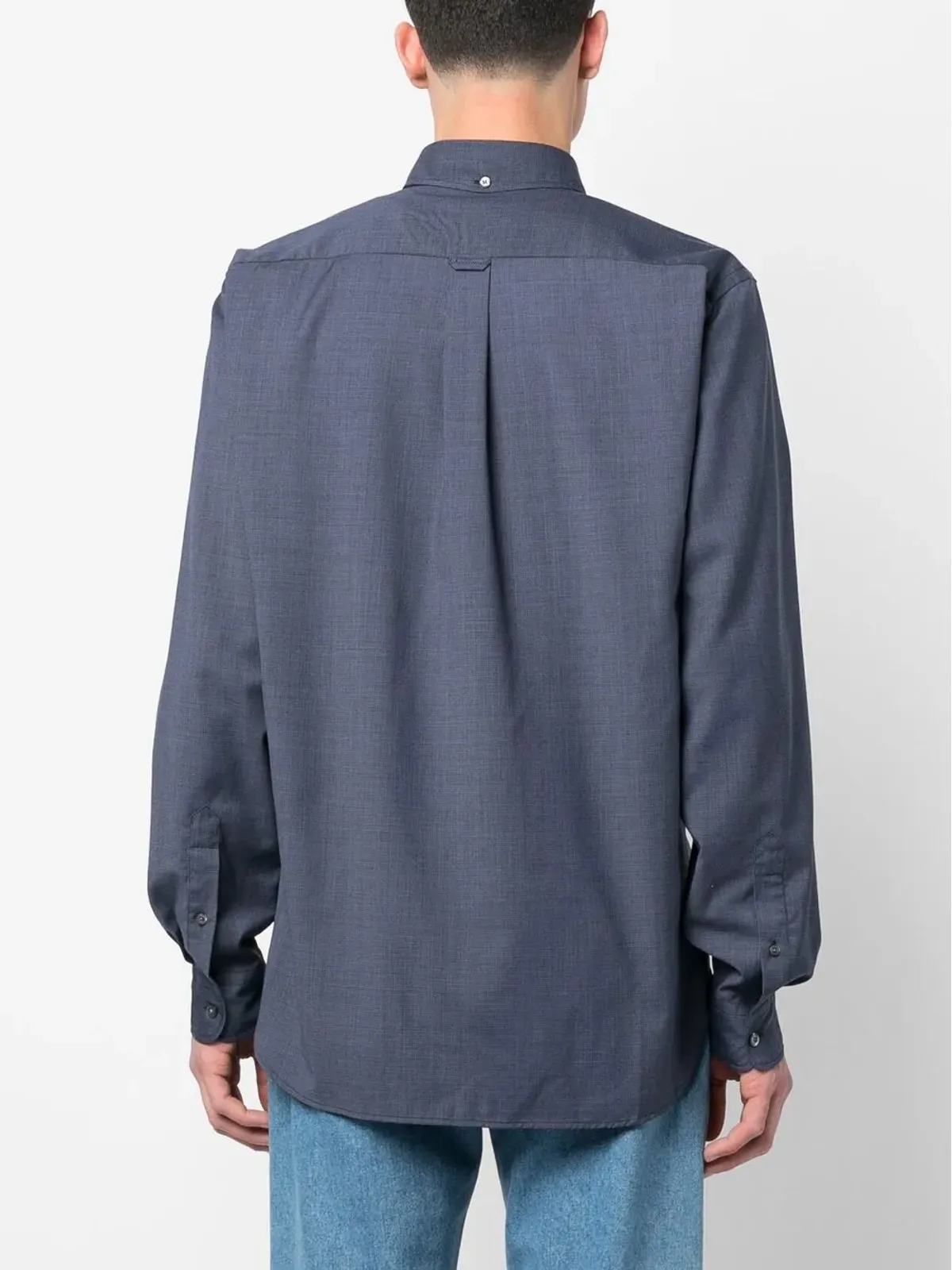 Woolrich 細チェック ヴァージンウール シャツ - 画像4