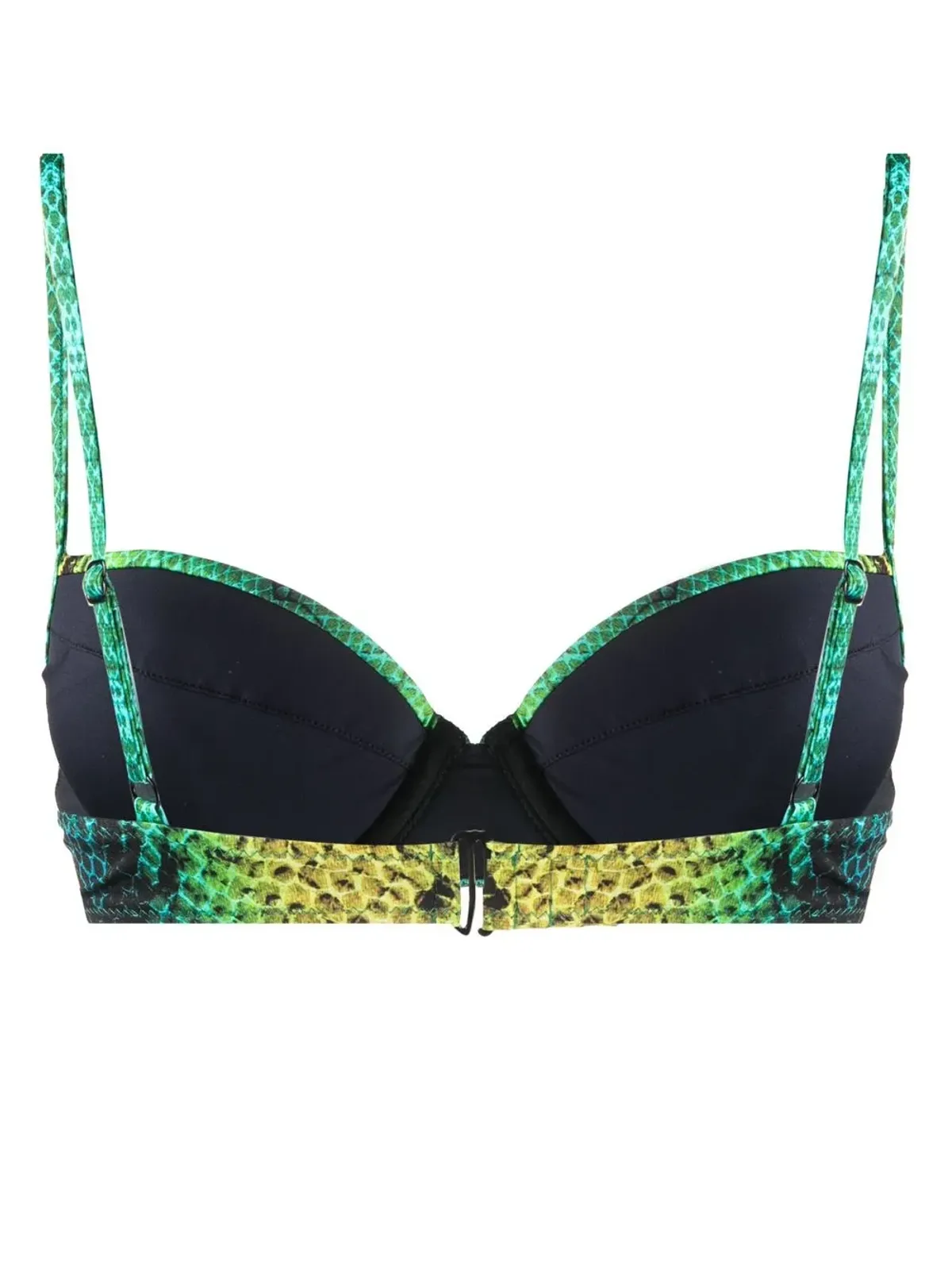 Noire Swimwear snakeskin-print bikini top - Green - 画像2