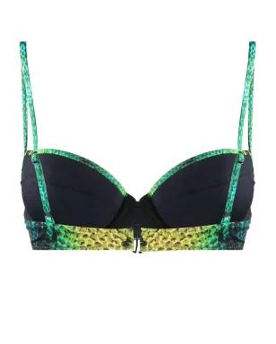 Noire Swimwear snakeskin-print bikini top - Green - サムネイル2