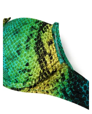 Noire Swimwear snakeskin-print bikini top - Green - サムネイル3