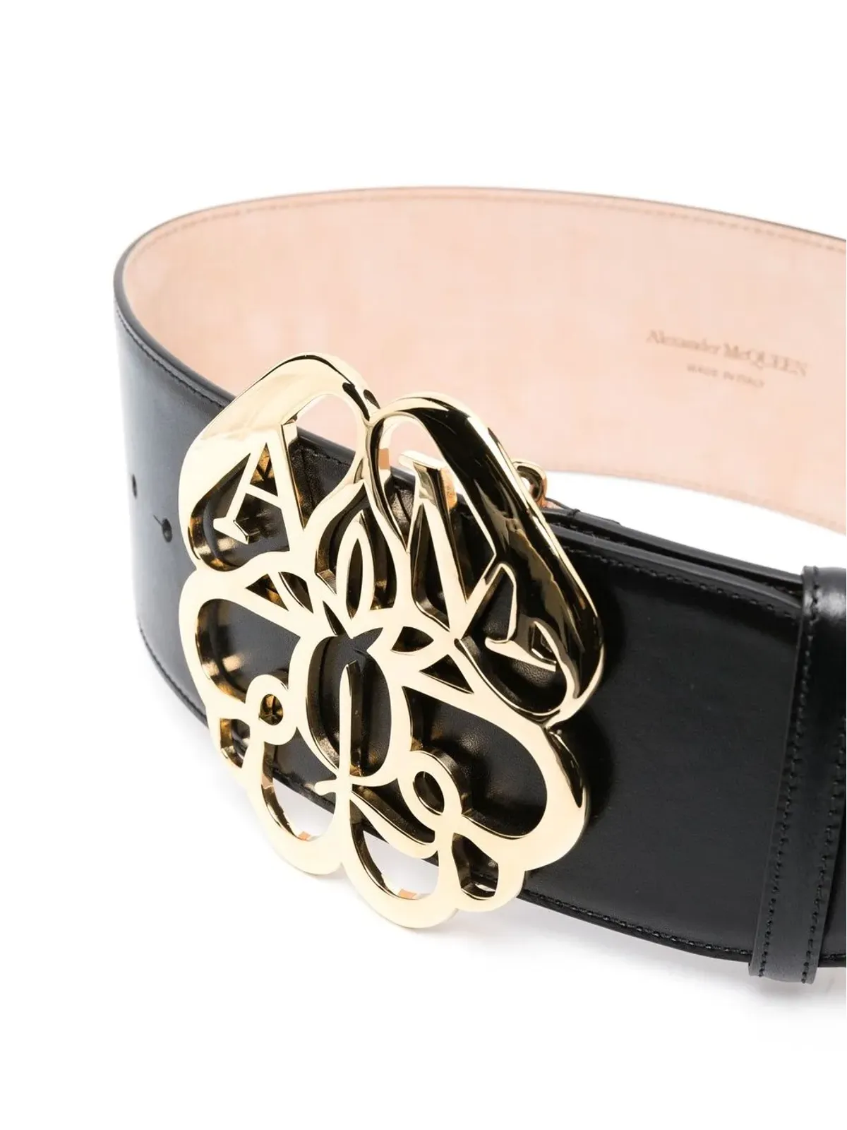 Alexander McQueen ロゴプレートレザーベルト - ブラック - 画像2