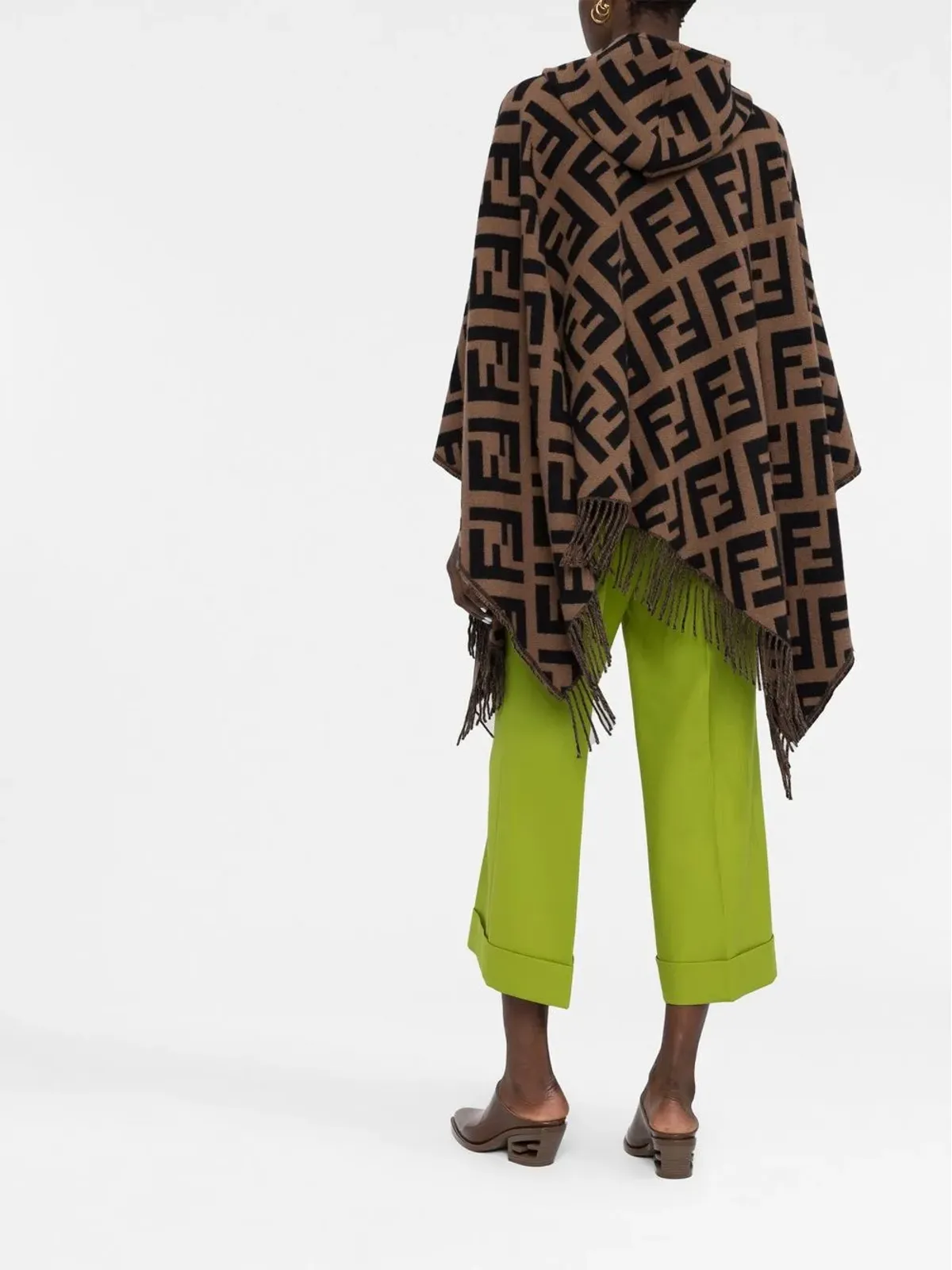 FENDI FFジャカード カシミア ポンチョ - 画像4