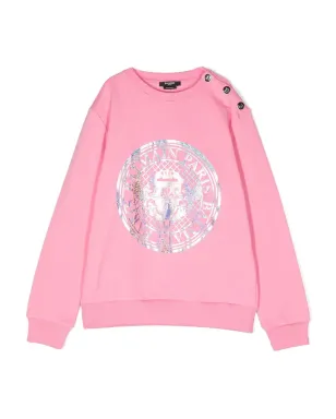 Balmain Kids ロゴプリント長袖スウェットシャツ - サムネイル1