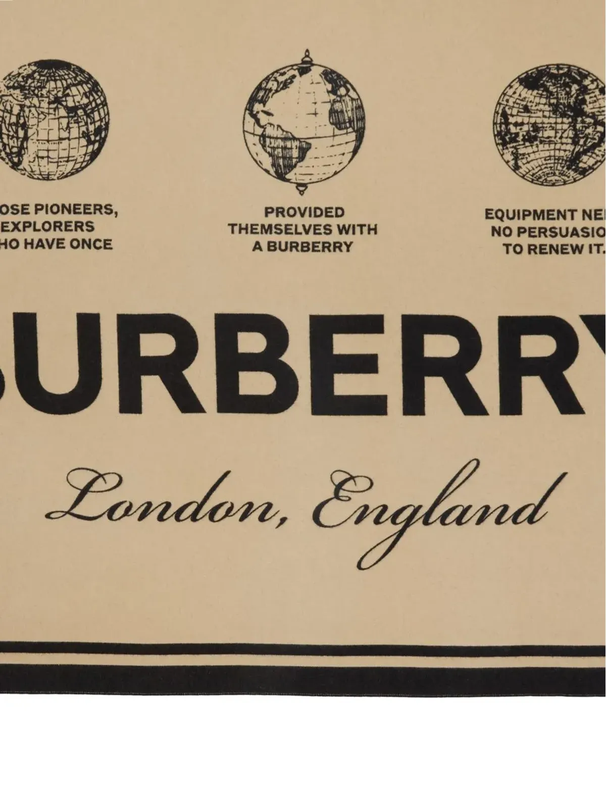 Burberry ラベル カシミヤ混ウール ジャカード ブランケット - 画像2