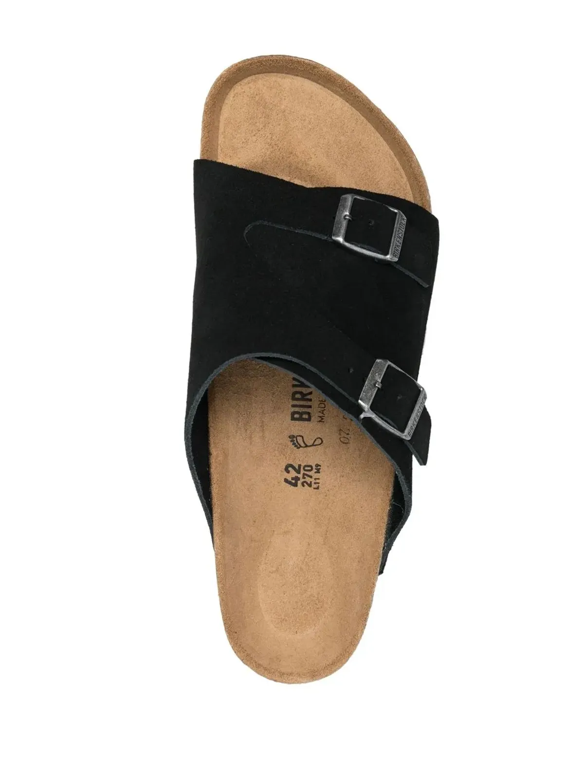 Birkenstock Zürich シングルストラップ スエード サンダル - ブラック - 画像4