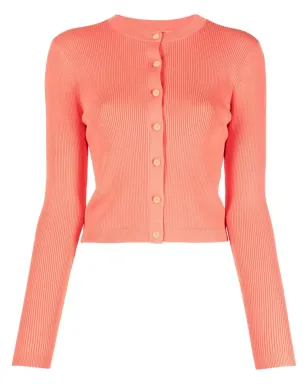 Lauren Ralph Lauren ボタンアップリブニットカーディガン - オレンジ - サムネイル1