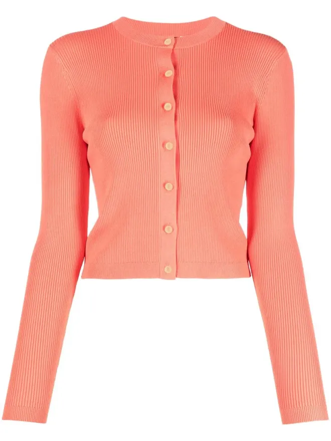 Lauren Ralph Lauren Lauren Ralph Lauren ボタンアップリブニットカーディガン - オレンジの商品画像
