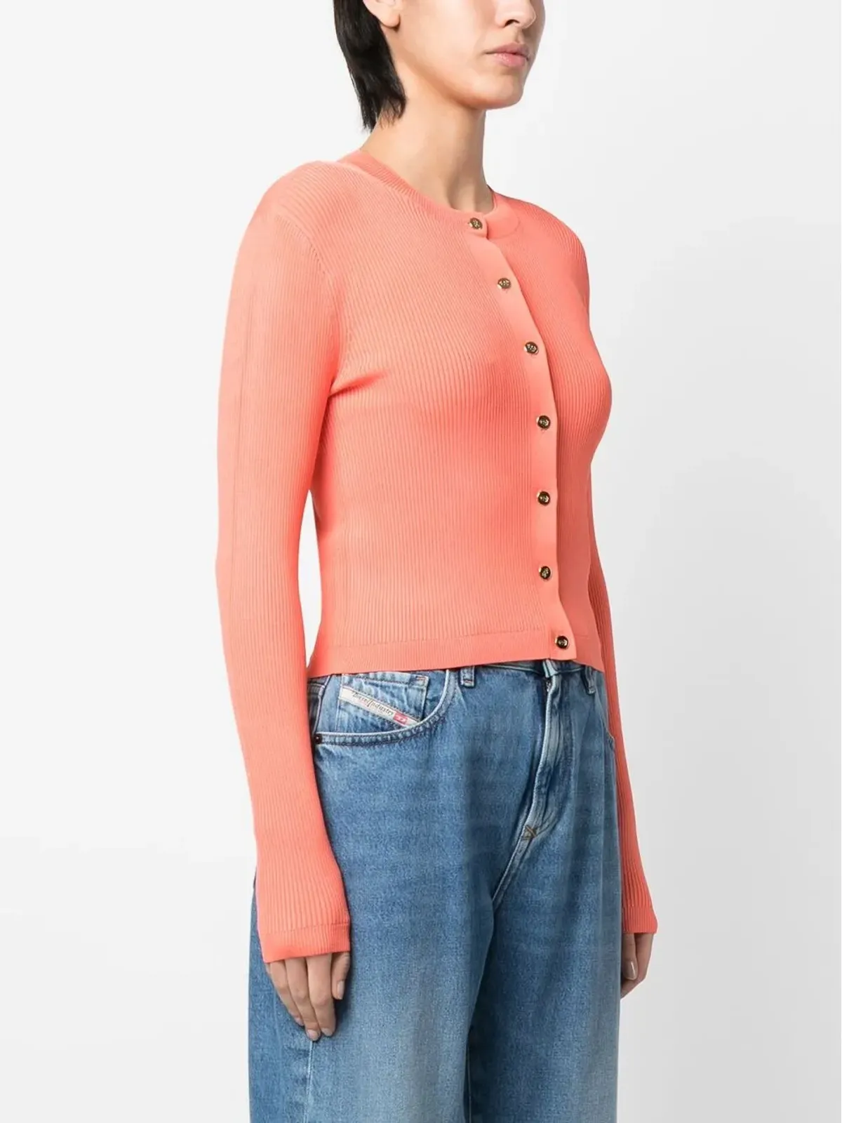 Lauren Ralph Lauren ボタンアップリブニットカーディガン - オレンジ - 画像3