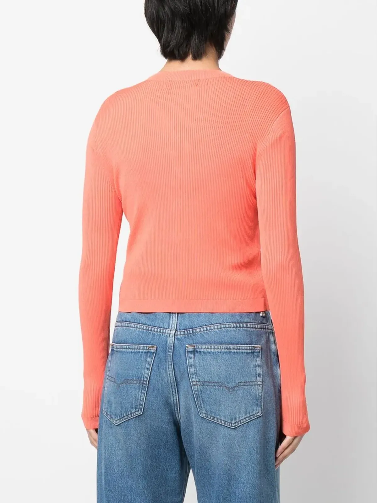 Lauren Ralph Lauren ボタンアップリブニットカーディガン - オレンジ - 画像4
