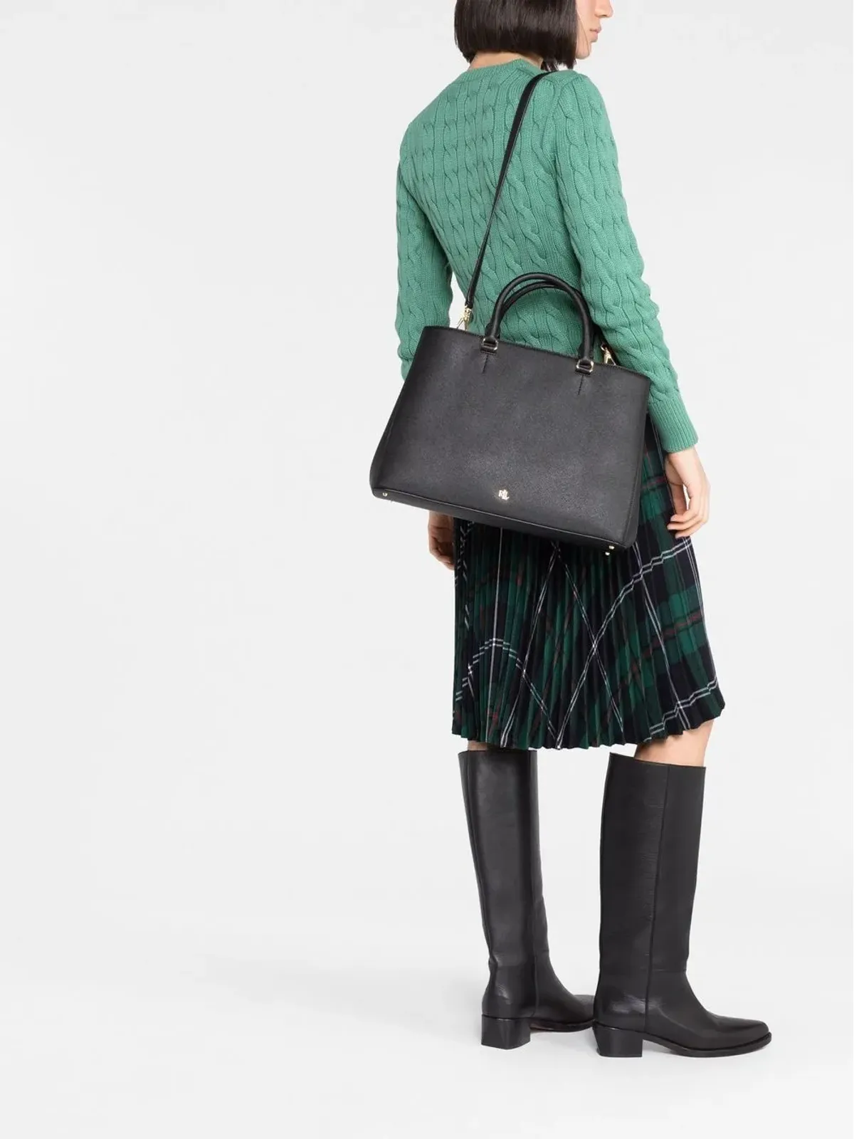 Lauren Ralph Lauren ハンナ レザーサッチェルバッグ - 画像2