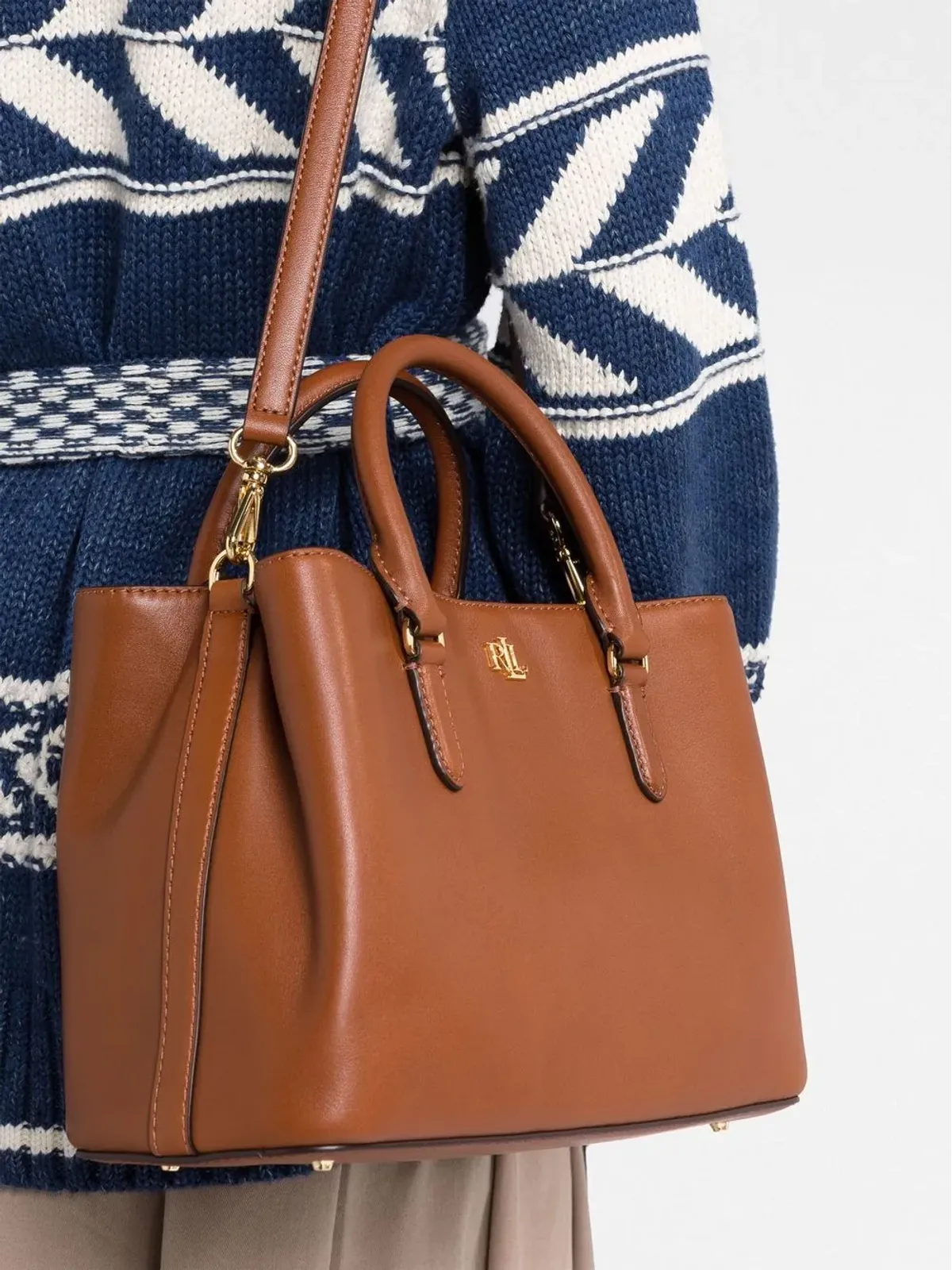 Lauren Ralph Lauren Marcy レザートートバッグ - 画像3