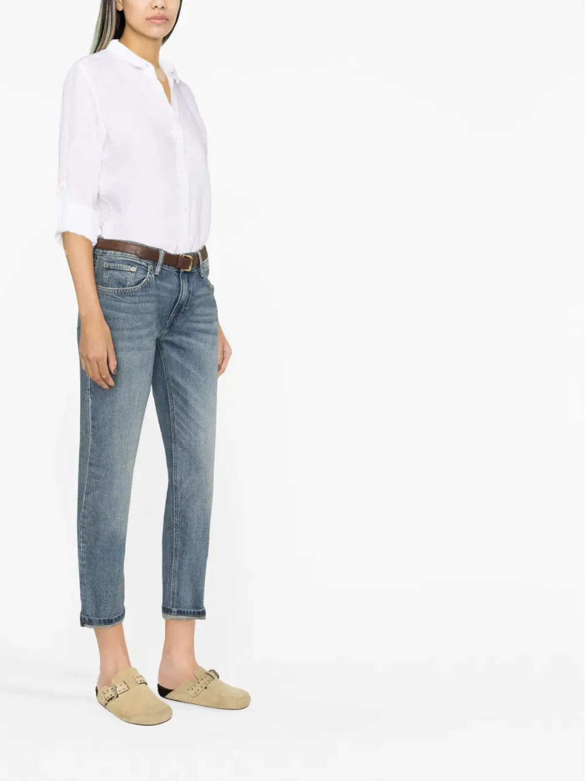 Lauren Ralph Lauren ボタンアップ ポプリンシャツ ホワイト - 画像3