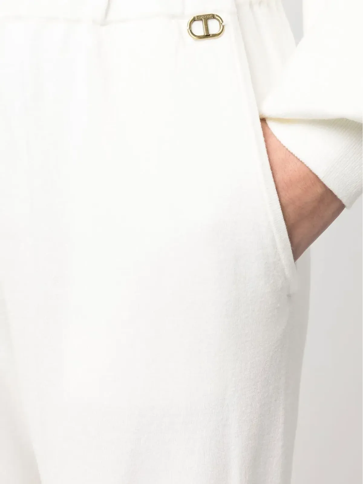 TWINSET ワイドレッグニットパンツ - White - 画像5