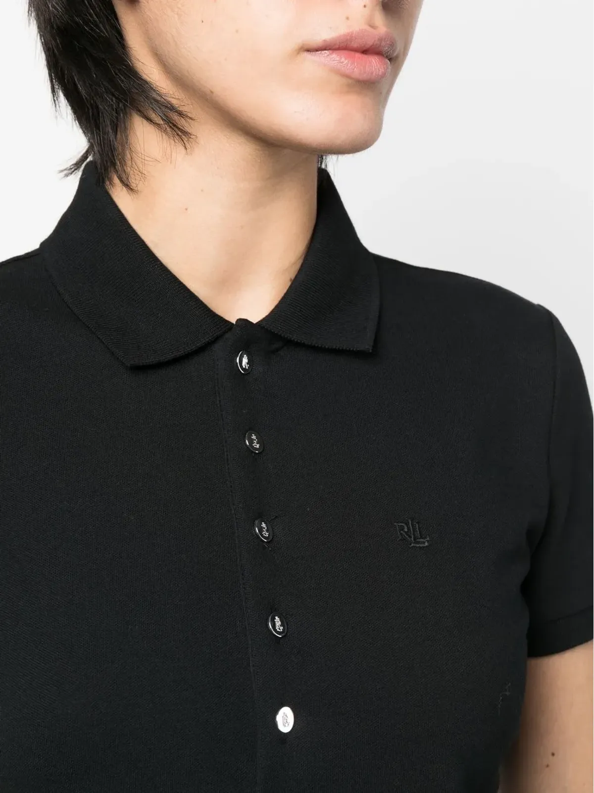 Lauren Ralph Lauren 刺繍ロゴ ポロシャツ - ブラック - 画像5