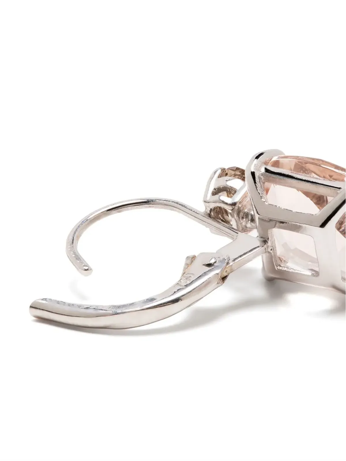 Wouters & Hendrix Gold 18ktホワイトゴールド ダイヤモンドとモルガナイト イヤリング - シルバー - 画像4