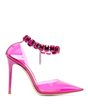 Gianvito Rossi 透明クリスタル装飾パンプス - ピンク - サムネイル1