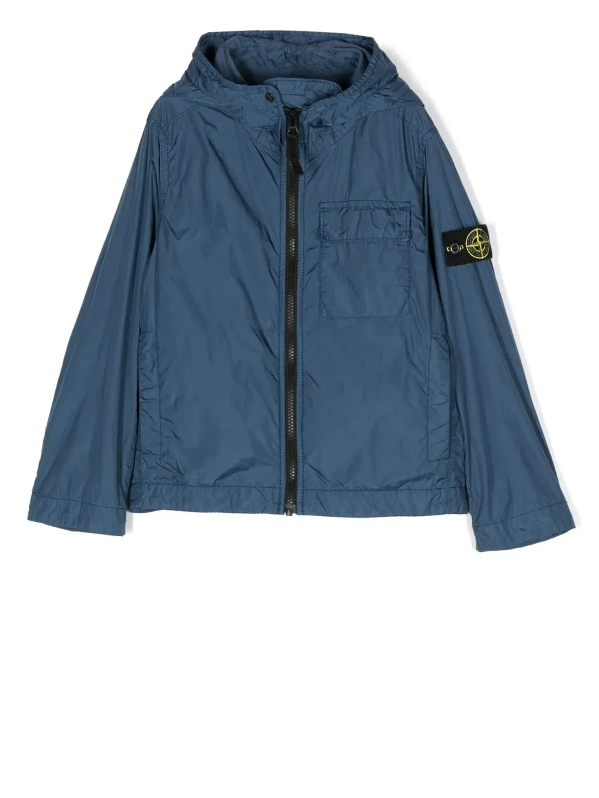 Stone Island Junior ロゴパッチ付きフードジャケット - 画像1
