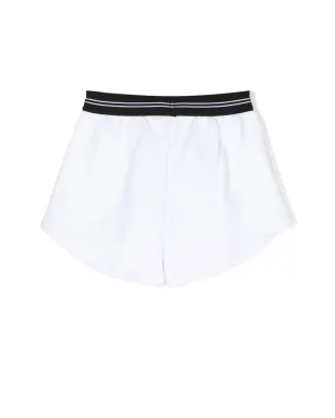 MSGM Kids ロゴプリントプリーツショーツ - サムネイル2