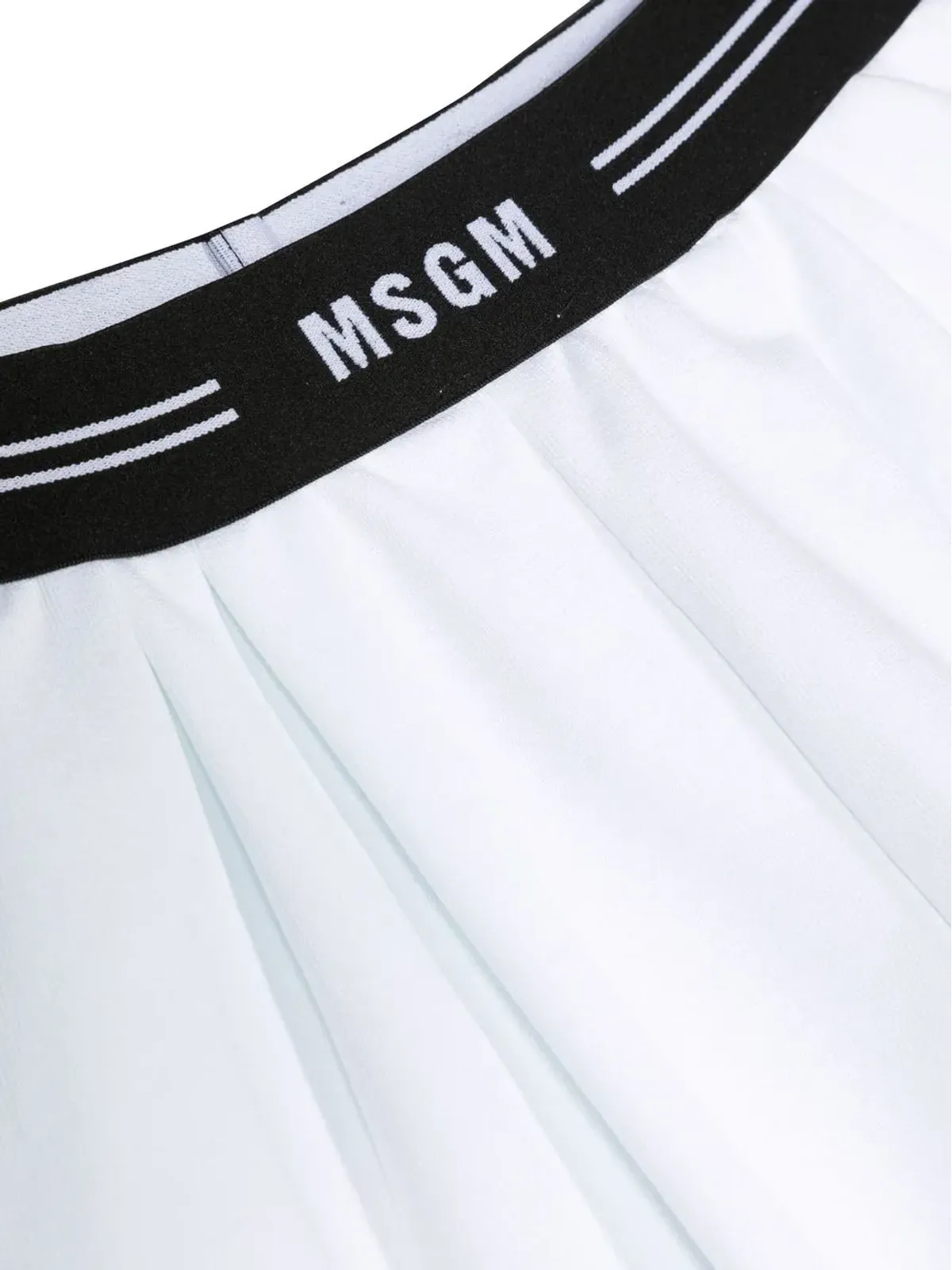 MSGM Kids ロゴプリントプリーツショーツ - 画像3