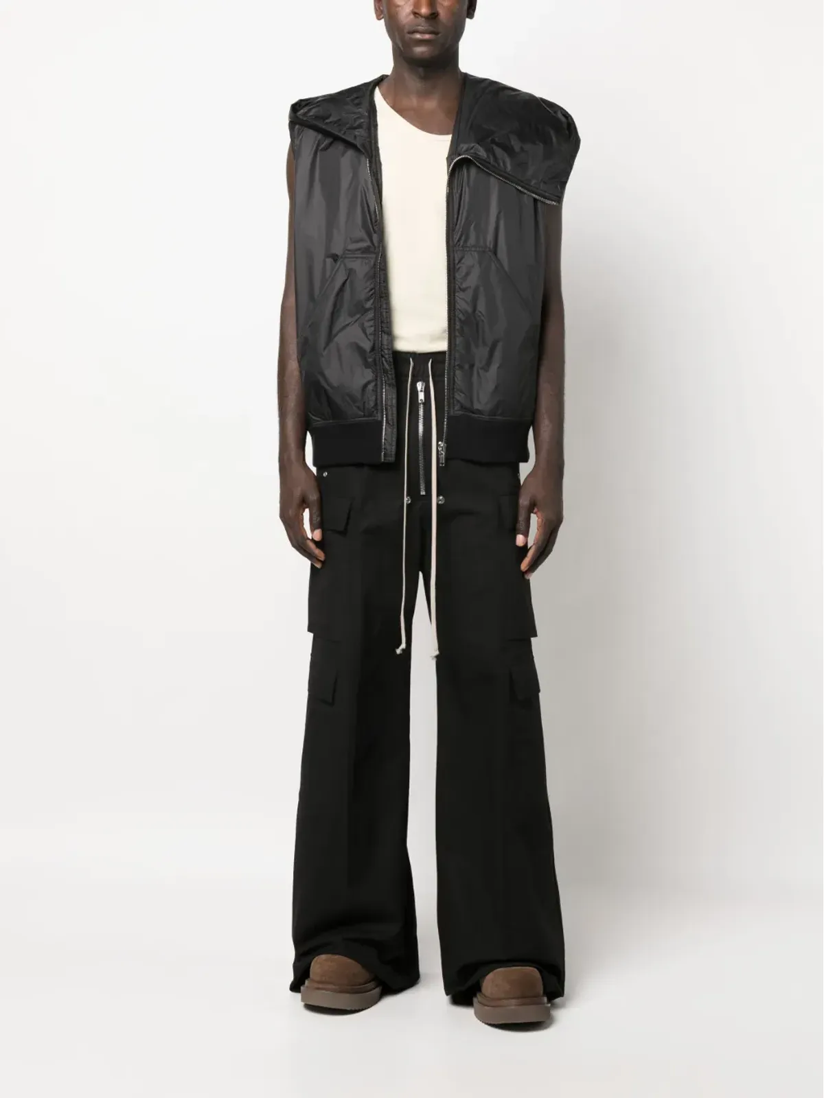 Rick Owens DRKSHDW ポーチポケットジップアップフーディ - ブラック - 画像2
