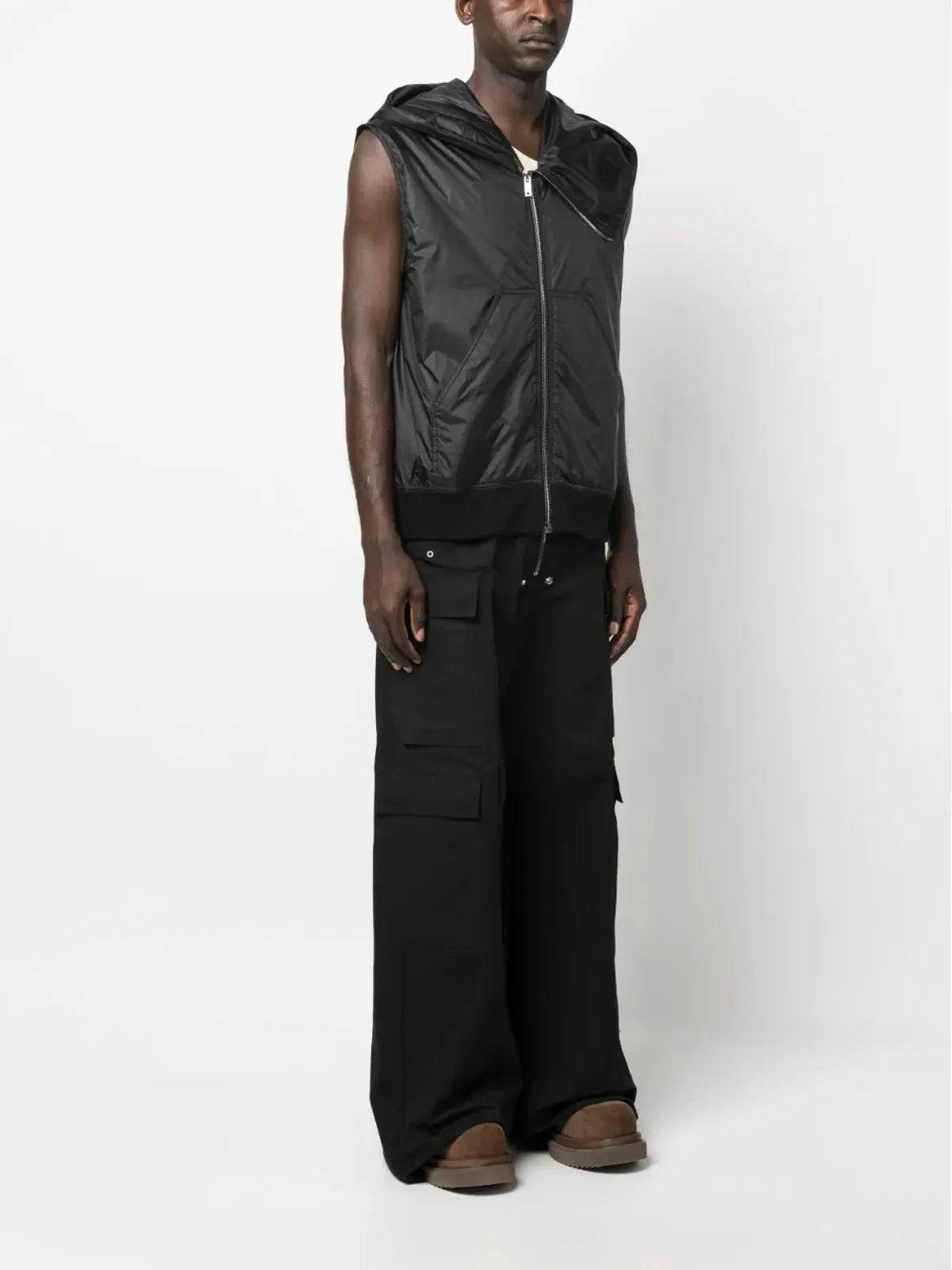 Rick Owens DRKSHDW ポーチポケットジップアップフーディ - ブラック - 画像3