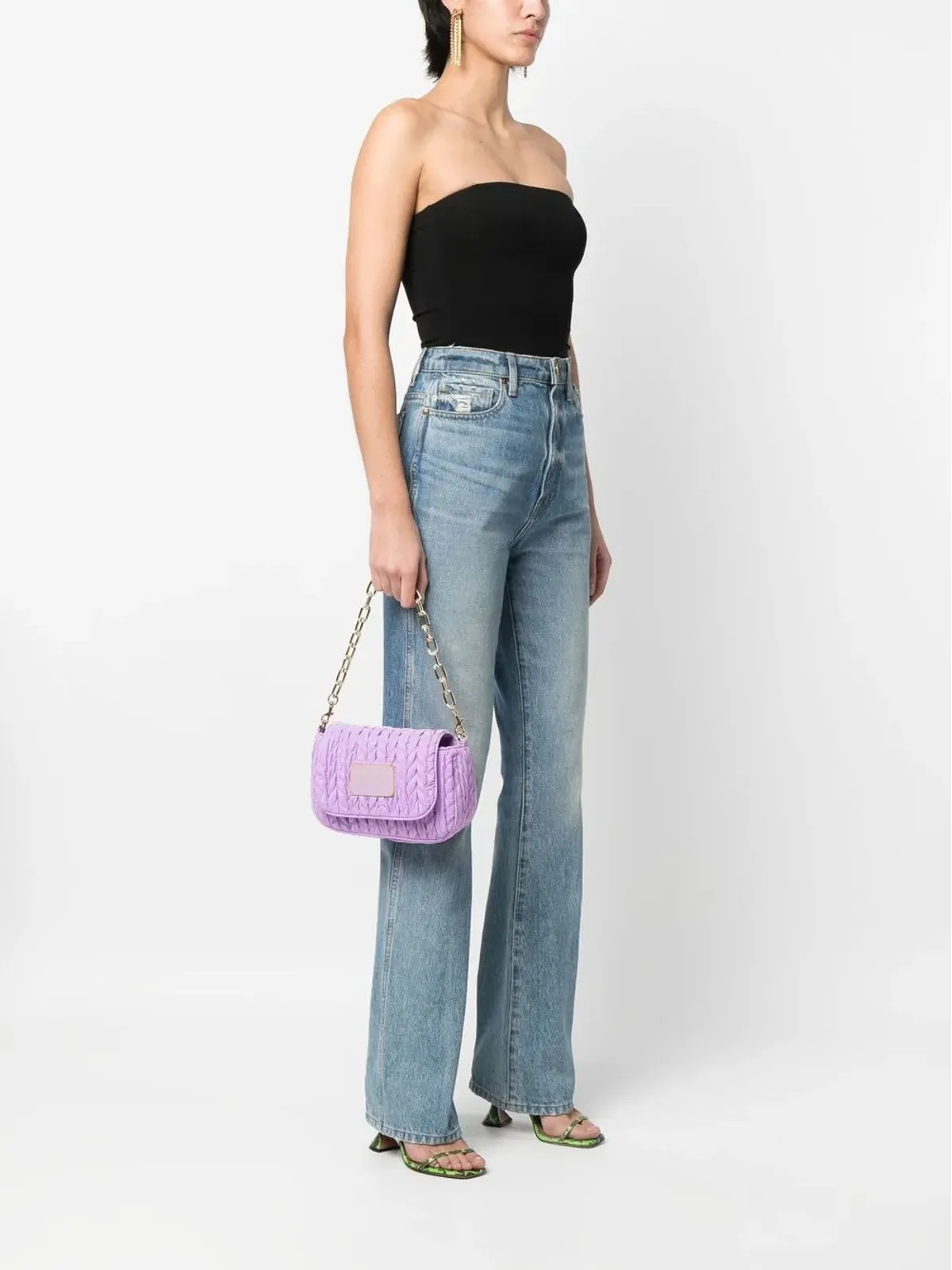 Versace Jeans Couture フェイクレザー マテラスショルダーバッグ パープル - 画像2