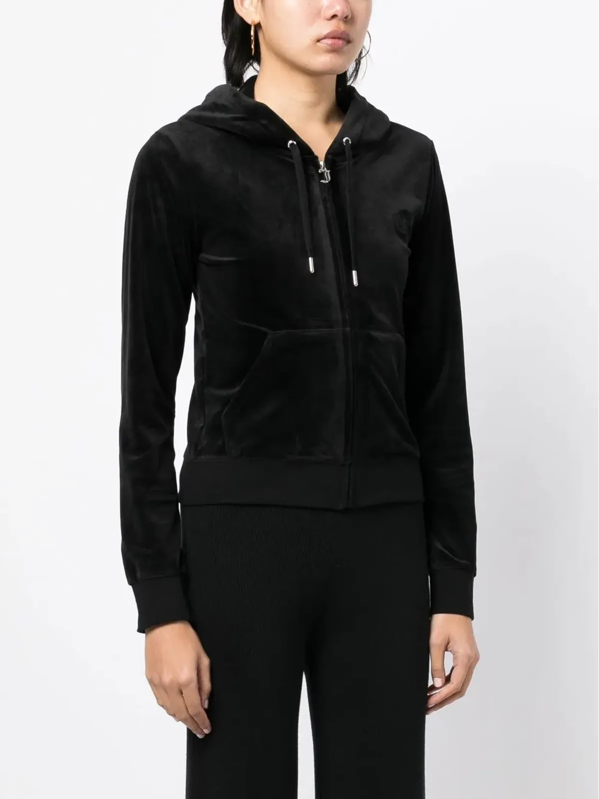 Juicy Couture ベロア素材ジップフーディー（ブラック） - 画像3