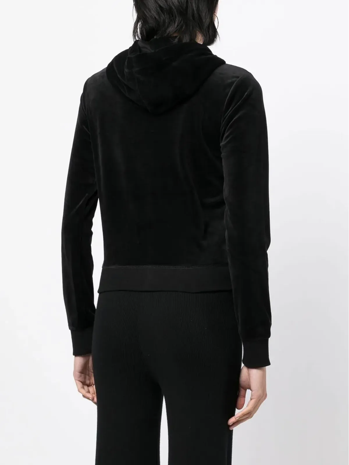 Juicy Couture ベロア素材ジップフーディー（ブラック） - 画像4