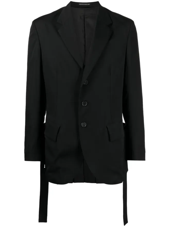 YOHJI YAMAMOTO Yohji Yamamoto シングルブレスト ノッチド ウールブレザー（ブラック）の商品画像