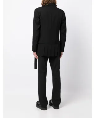 Yohji Yamamoto シングルブレスト ノッチド ウールブレザー（ブラック） - サムネイル4
