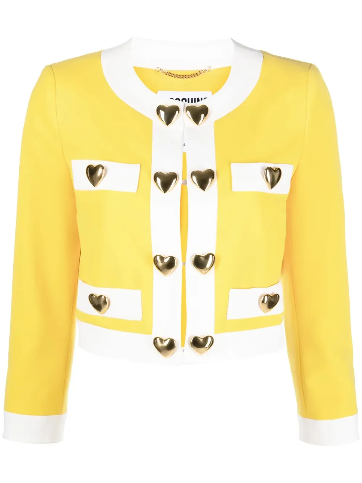 Moschino ハートアップリケ クロップドジャケット - イエロー - 画像1