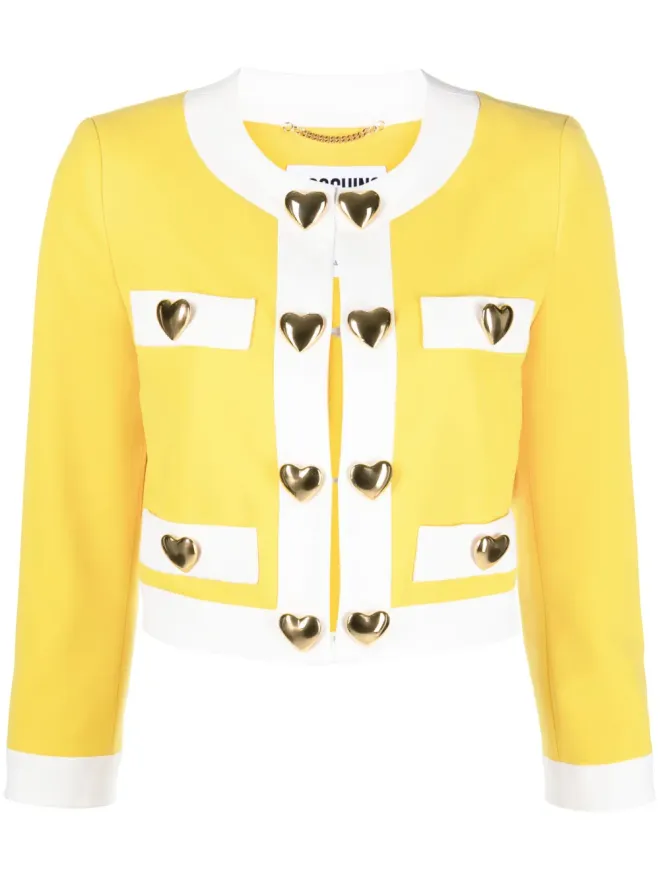 Moschino Moschino ハートアップリケ クロップドジャケット - イエローの商品画像