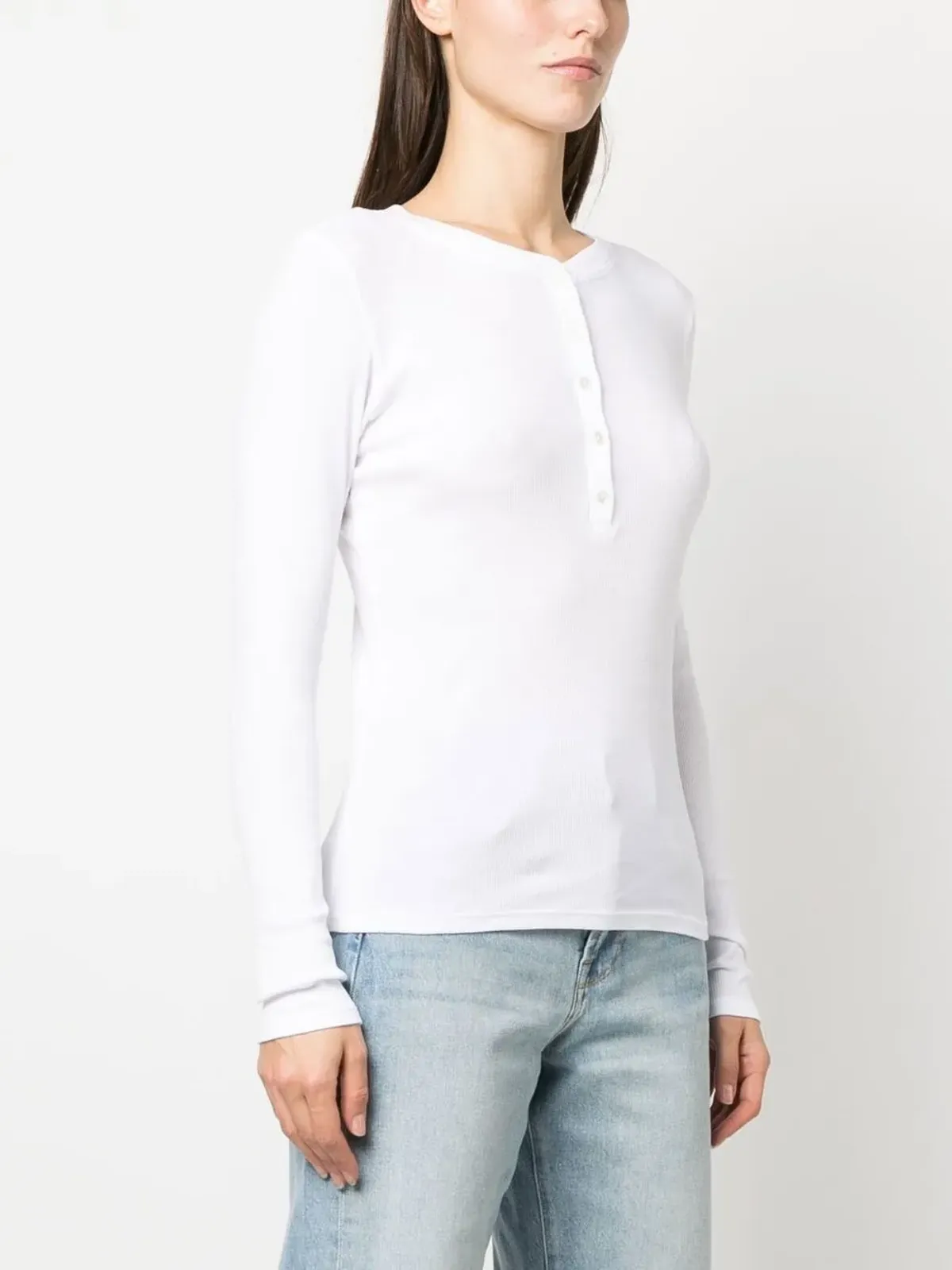 Nili Lotan ボタンフロント長袖Tシャツ - 画像3
