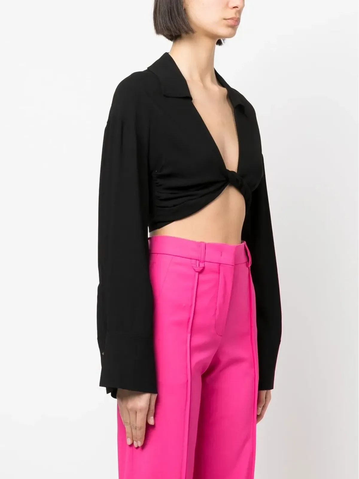 Blumarine ツイストディテール クロップドトップ - 画像3