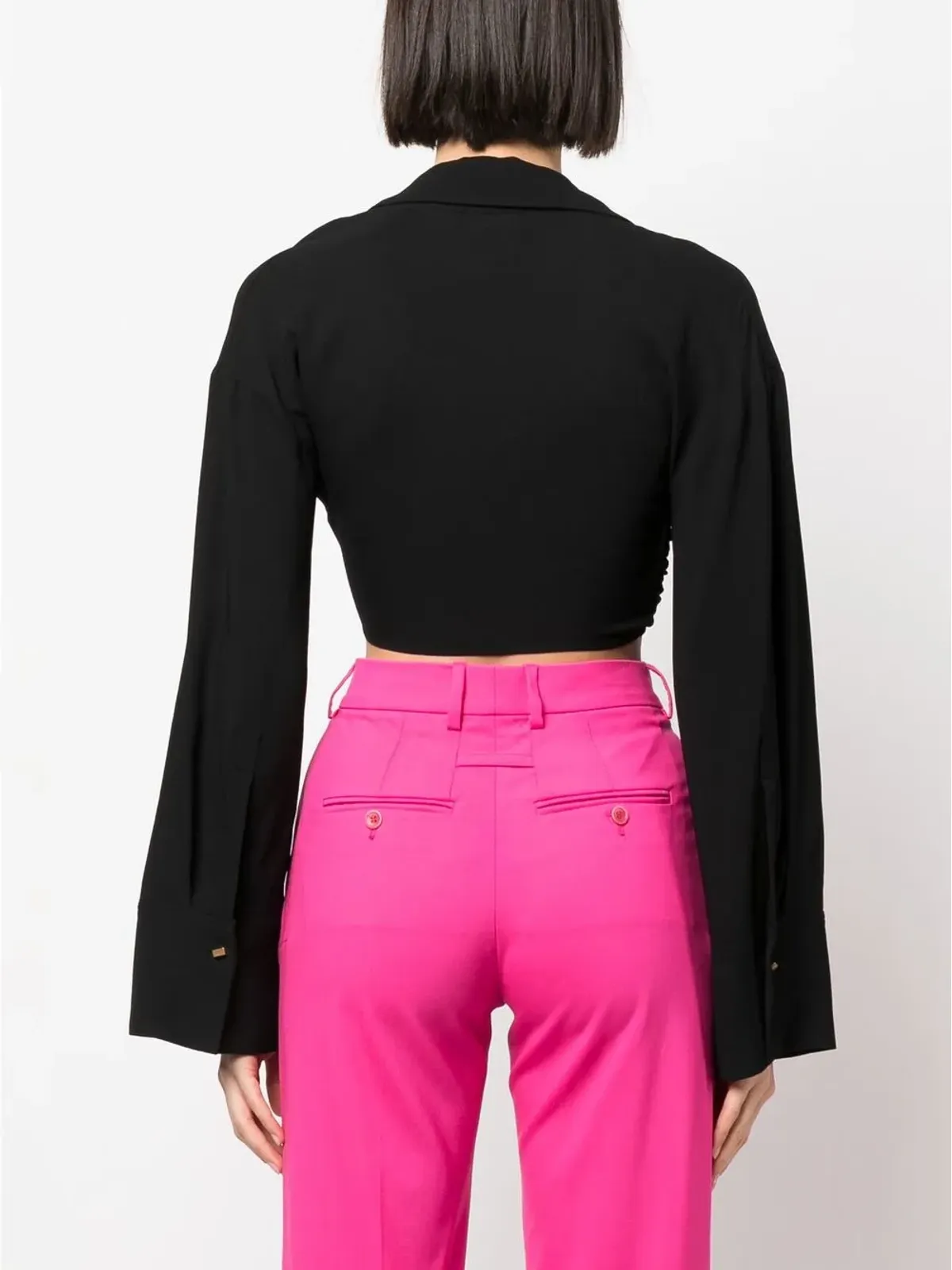 Blumarine ツイストディテール クロップドトップ - 画像4