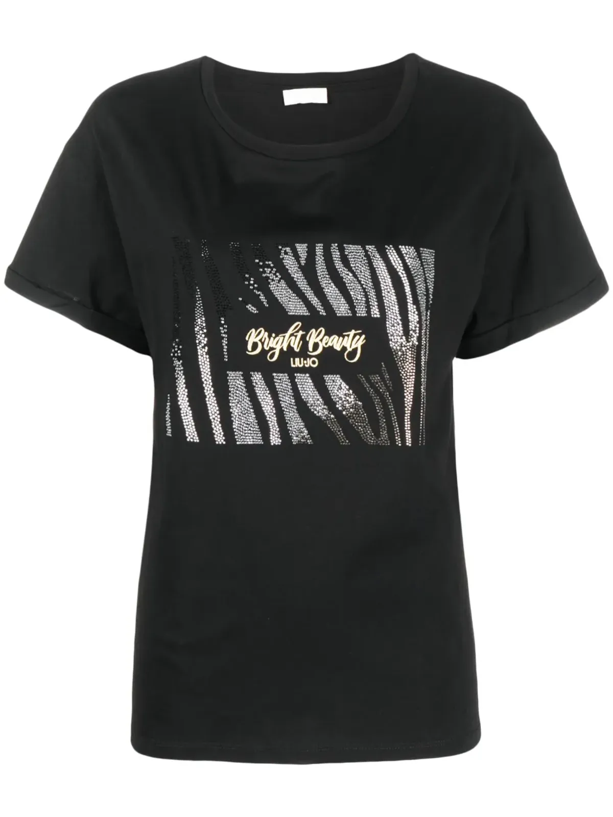 LIU JO rhinestone-embellished logo-print T-shirt - 画像1