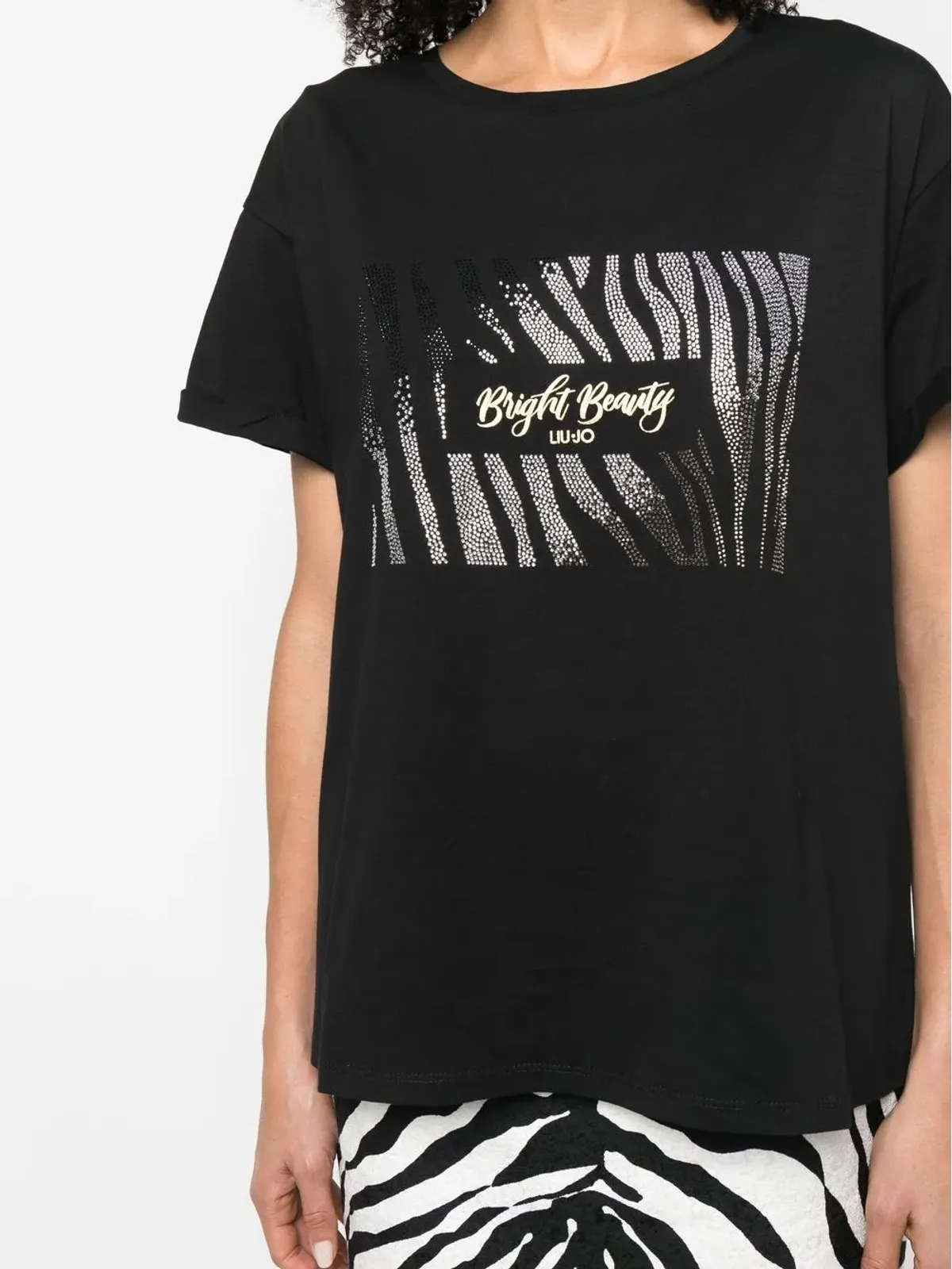 LIU JO rhinestone-embellished logo-print T-shirt - 画像5