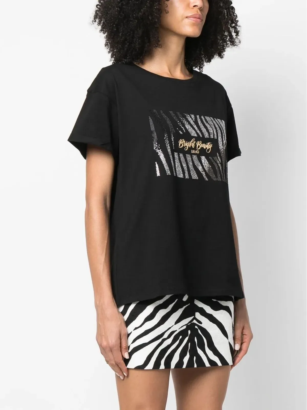 LIU JO rhinestone-embellished logo-print T-shirt - 画像3