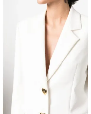 Moschino ハート型ボタン ブレザー ホワイト - サムネイル5