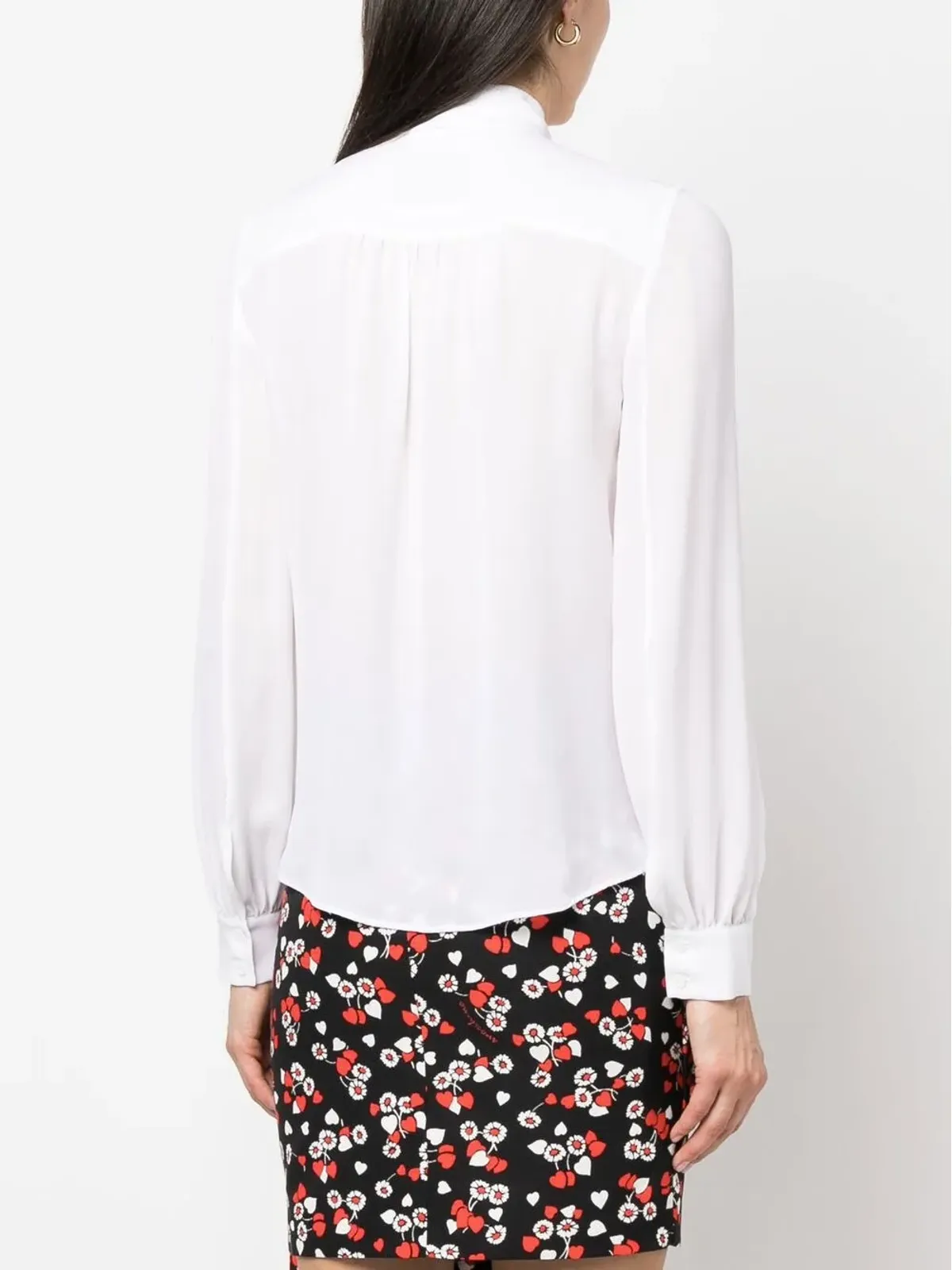 Moschino パッシーボウカラー シルク ブラウス - 画像4