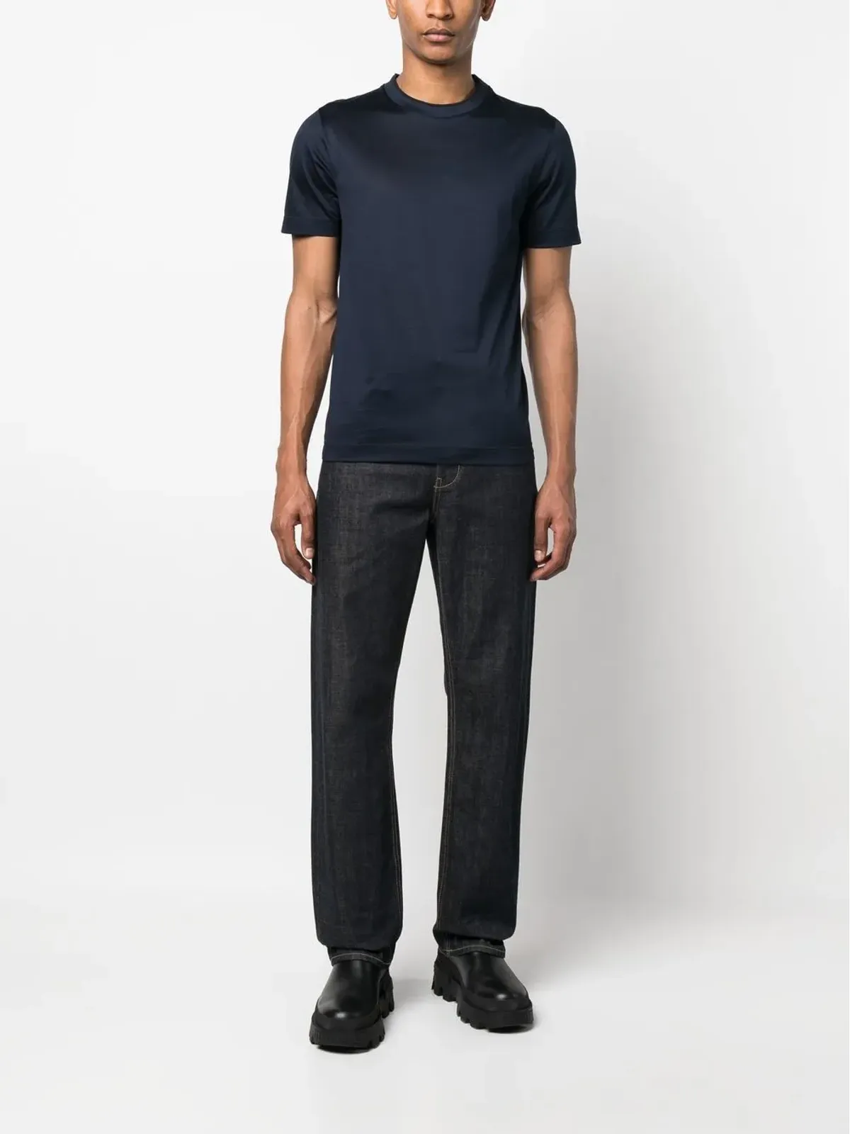 Canali 丸首の半袖Tシャツ - ブルー - 画像2