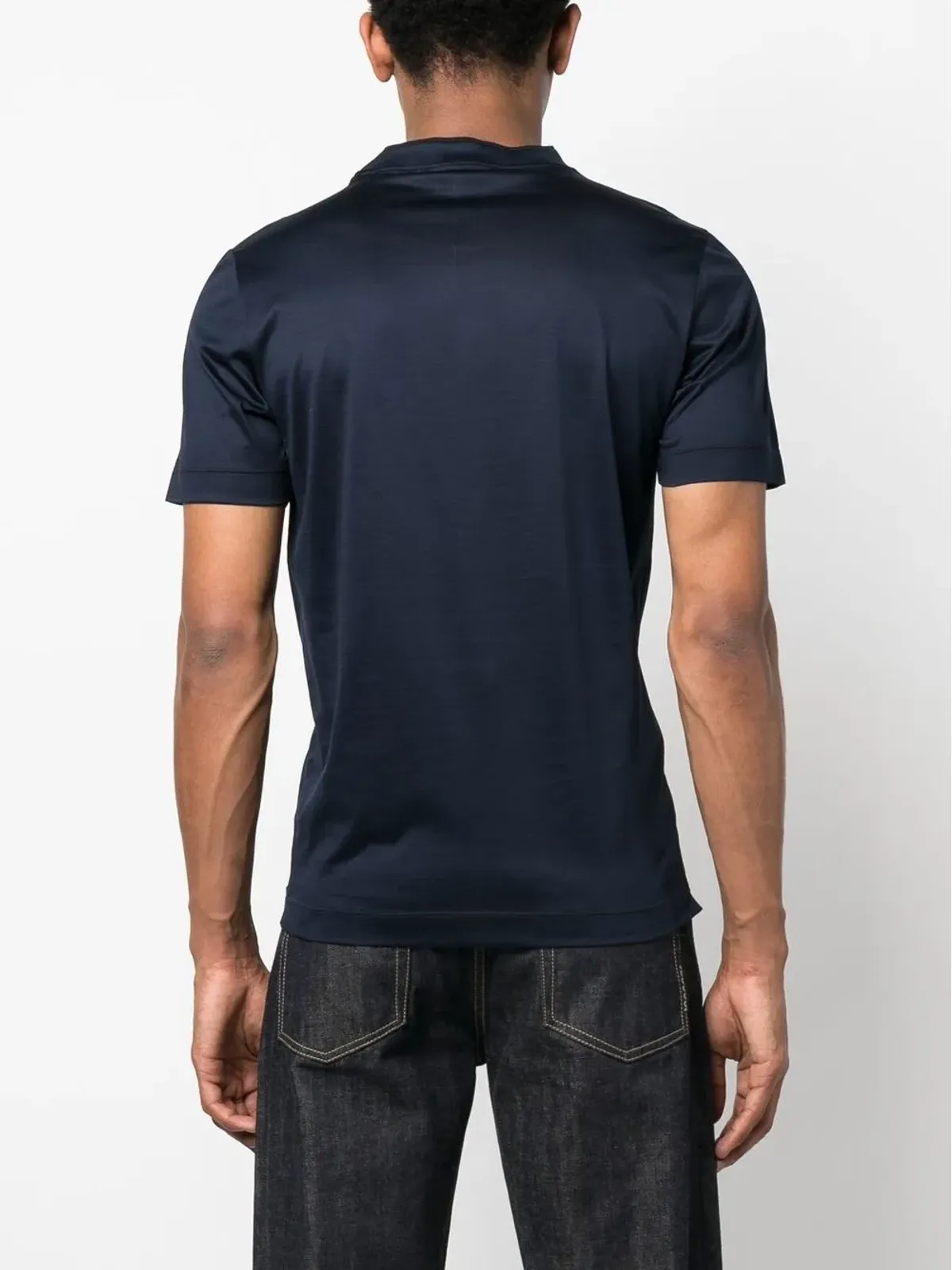 Canali 丸首の半袖Tシャツ - ブルー - 画像4