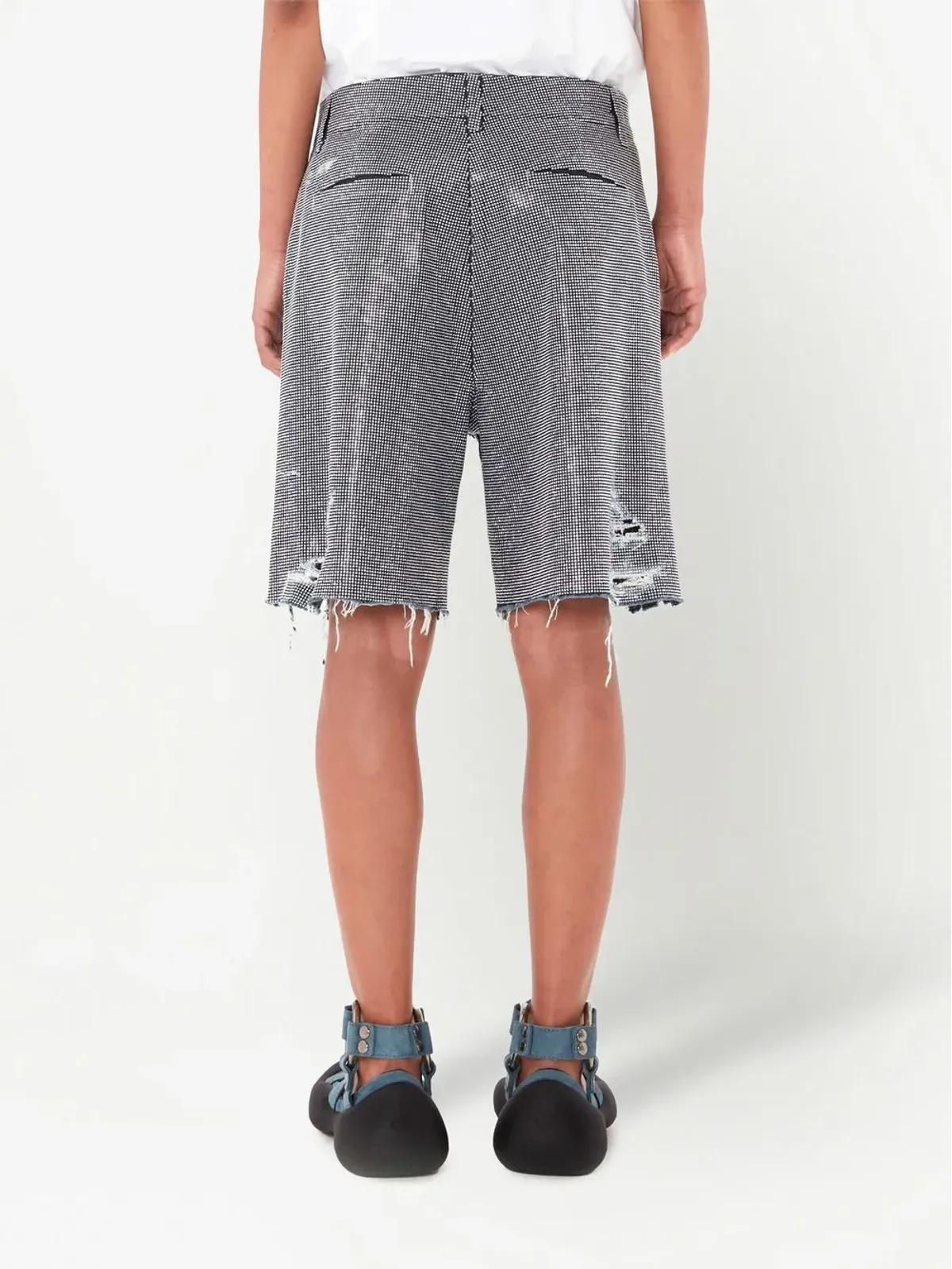 JW Anderson スタッズ付きコットンショーツ グレー - 画像4