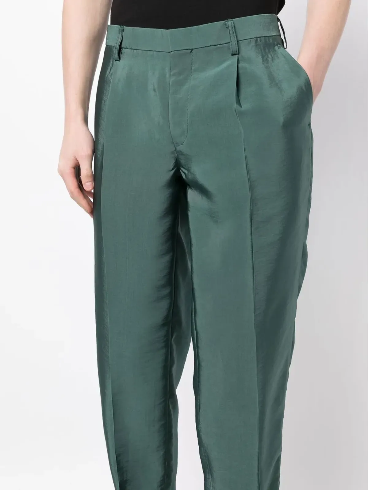 Kolor クロップド テーパード丈 スーツパンツ - Green - 画像5