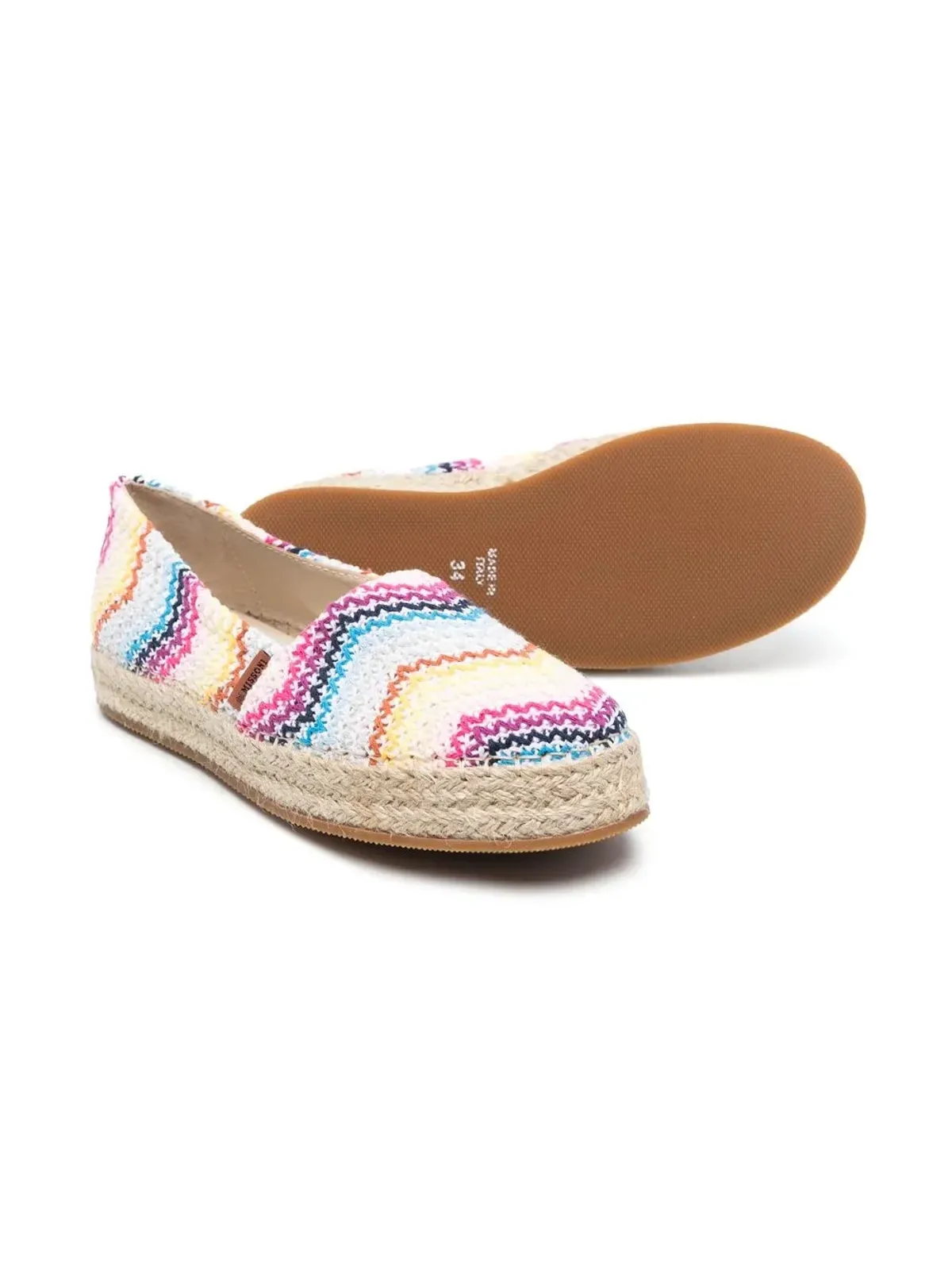 Missoni Kids ジグザグ柄スリップオンエスパドリーユ イエロー - 画像2
