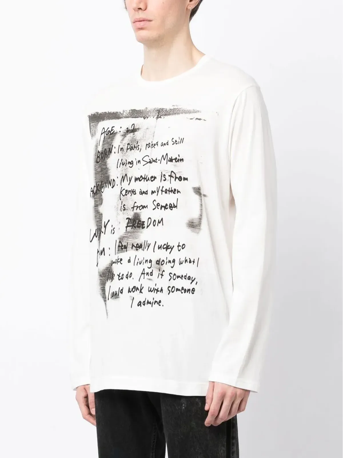 Yohji Yamamoto ピグメント ロングスリーブ Tシャツ - 画像3