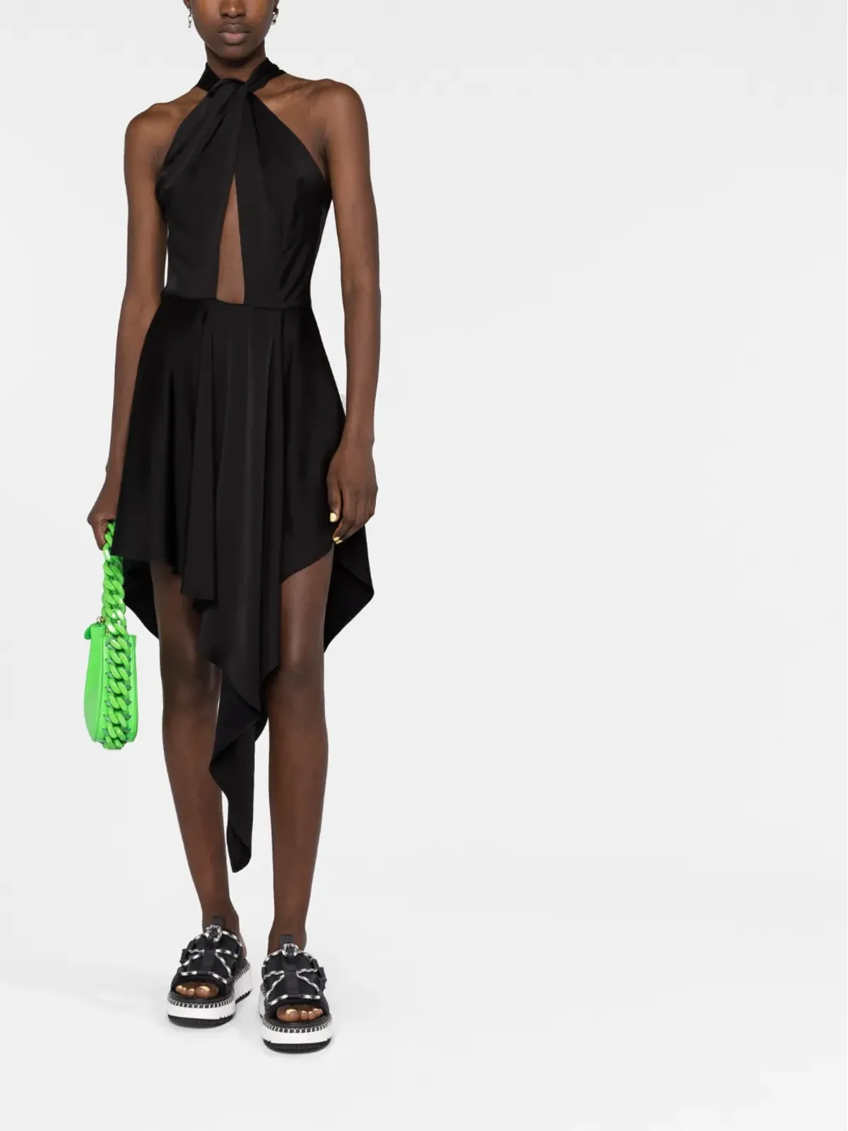 Stella McCartney アシンメトリック ホルターネック ドレス - 画像2