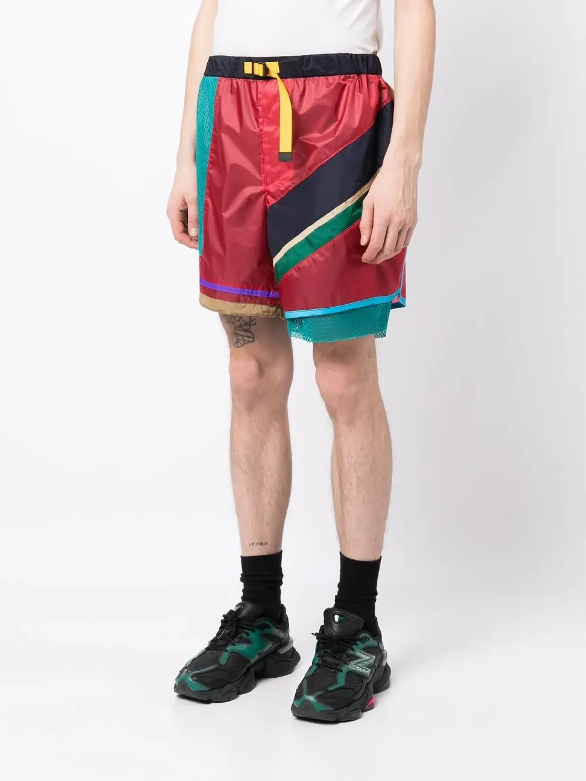 Kolor パッチワークパネルド スポーツショーツ - 画像3