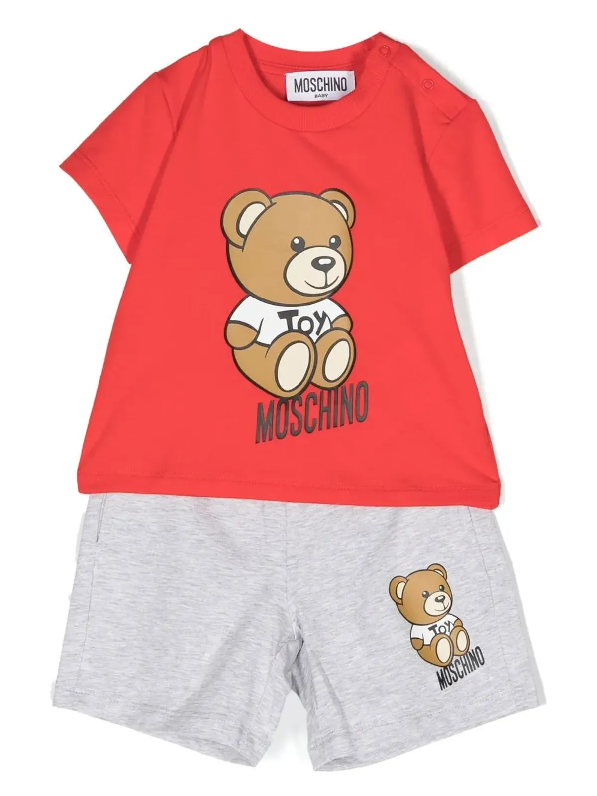 Moschino Kids テディベア柄コットンショーツ - 画像1